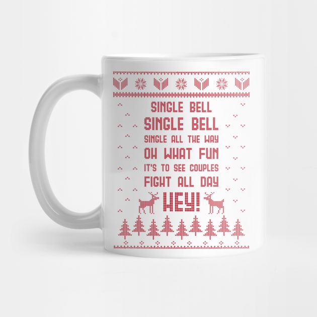 Single Bell, Christmas Ugly Sweater for Singles by PugSwagClothing